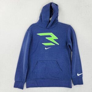 Nike 3BRAND Sweater Boys Large 12-13 Blue Russel Hoodie Center Swoosh Youth